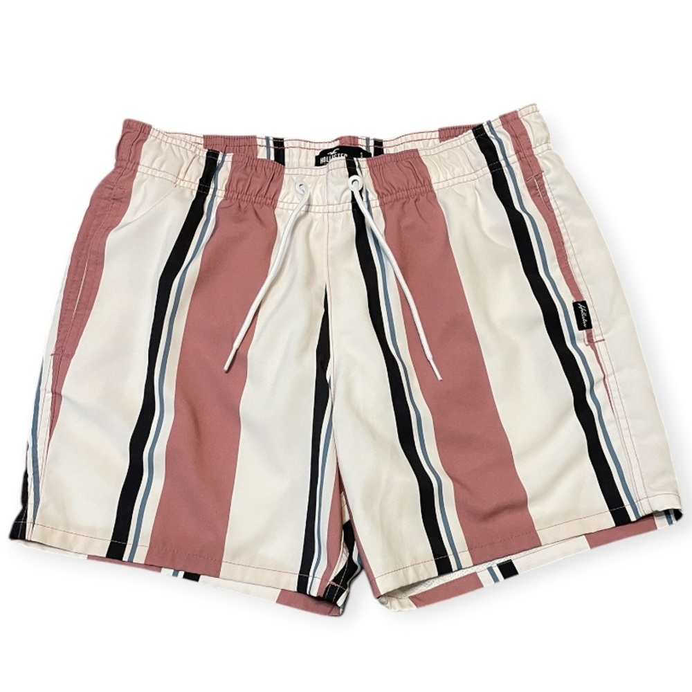 Men's Hollister Swim Trunks Size Small Vacation Beach Y2K Stripes Lined